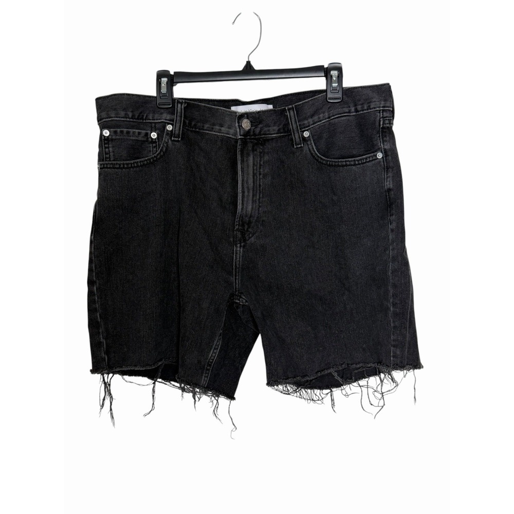 Calvin Klein Jeans Black Denim Cutoff Shorts Women's W36 Raw Hem Grunge 90s